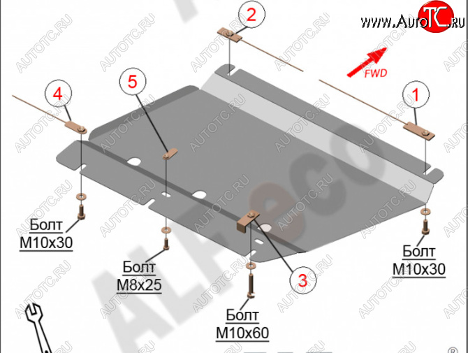 3 999 р. Защита РК (V-6.2) Alfeco Cadillac Escalade GMTK2 джип 5 дв. короткая база (2015-2020) (Сталь 2 мм)  с доставкой в г. Кемерово