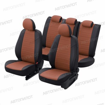 13 649 р. Чехлы на сиденья (экокожа, без подголовников) Автопилот Audi 80 B3 седан (1986-1991) (черный/коричневый)  с доставкой в г. Кемерово. Увеличить фотографию 5