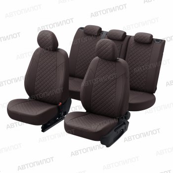 14 249 р. Чехлы на сиденья (экокожа, без подголовников) Автопилот Ромб Audi 80 B3 седан (1986-1991) (шоколад)  с доставкой в г. Кемерово. Увеличить фотографию 5