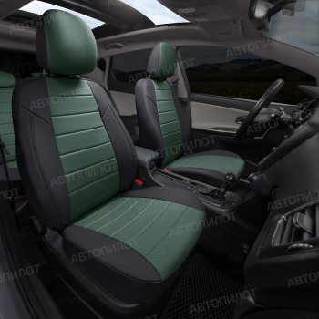 12 799 р. Чехлы сидений (экокожа, сплош. сп./с вырезом под подл.) Автопилот  Audi A4 ( B6,  B7) (2000-2008) седан (черный/зеленый)  с доставкой в г. Кемерово. Увеличить фотографию 8
