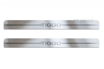 2 499 р. Пороги накладки Petroil Tuning  Chery Tiggo 7 PRO (2019-2025) (полированная нержавейка)  с доставкой в г. Кемерово. Увеличить фотографию 1