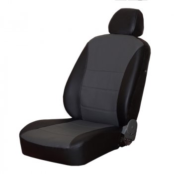 Чехлы сидений (экокожа, 2/3, airbag, №2) ПЕТРОВ Орегон Renault Duster  HS (2015-2021) рестайлинг (черный/серый)