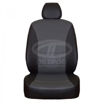 Чехлы сидений (экокожа) ПЕТРОВ Орегон Mitsubishi Lancer  10 CY (2007-2010) седан дорестайлинг, хэтчбэк дорестайлинг (черный/серый)