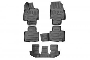 Коврики салона (полиуретан) Format 3D Toyota Highlander XU70 (2020-2025) (Чёрные)