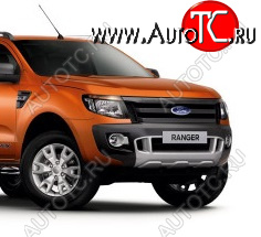 6 999 р. Защитная сетка в бампер (ячейка 4х10 мм.) Alfeco Премиум Ford Ranger DoubleCab дорестайлинг (2011-2016) (Чёрная)  с доставкой в г. Кемерово