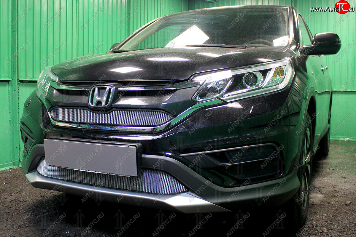 3 079 р.           Защита радиатора Honda CR-V IV 2015-2017 2.0 chrome низ Honda CR-V RM1,RM3,RM4 рестайлинг (2014-2018) (хром)  с доставкой в г. Кемерово