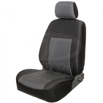 Чехлы сидений (экокожа-жаккард, 2/3, без airbag) Петров К1 Renault Logan  2 - Sandero Stepway  (B8) (Черный)