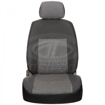 4 199 р. Чехлы сидений (экокожа-жаккард, 2/3) Петров К1  Nissan Almera  G15 (2012-2019) седан (Черный)  с доставкой в г. Кемерово. Увеличить фотографию 2