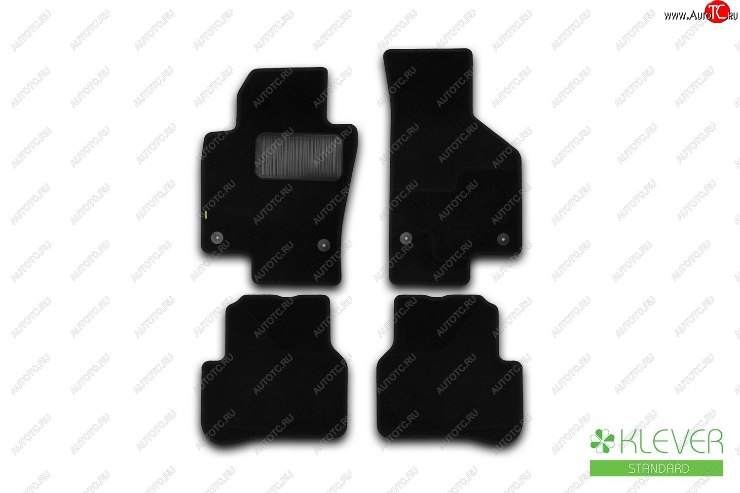 12 799 р. Комплект ковриков в салон (чёрные, текстиль) Klever Standard Volkswagen Passat B7 седан (2010-2015)  с доставкой в г. Кемерово