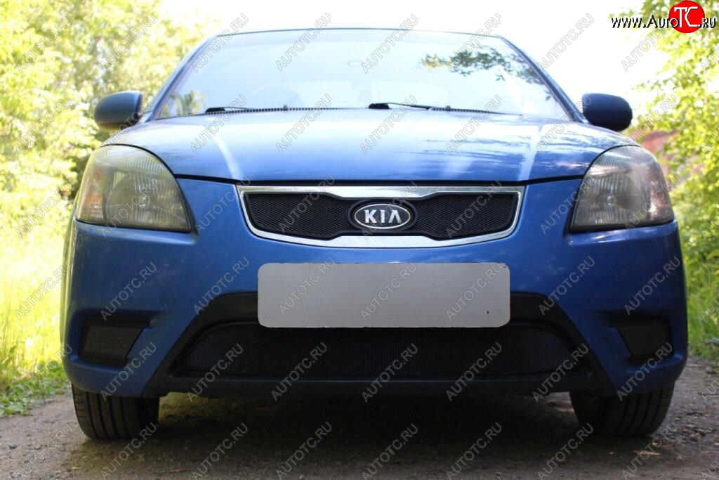 2 899 р.      Защита радиатора KIA RIO 2009-2011 black верх  KIA Rio  2 JB (2009-2011) рестайлинг седан, рестайлинг, хэтчбэк 5 дв. (черная)  с доставкой в г. Кемерово