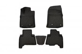 Комплект ковриков в салон Kvest 3D (полистар основа - чёрная. кант - серый) Lexus GX460  J150 (2013-2022) 1-ый рестайлинг, 2-ой рестайлинг