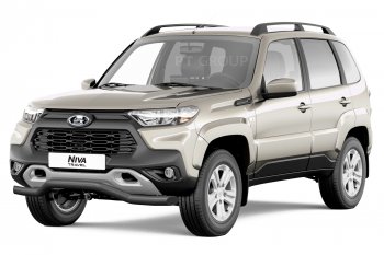 6 199 р. Защита переднего бампера (волна, Ø63) Petroil Tuning  Лада Нива Трэвел (2021-2025) (212300-80) (сталь в цвет черный (Шагрень))  с доставкой в г. Кемерово. Увеличить фотографию 2