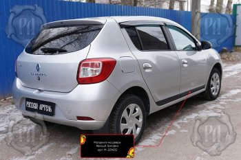 659 р. Задний правый молдинг на дверь Русская Артель Renault Sandero (B8) дорестайлинг (2014-2018) (Поверхность глянец, Неокрашенный)  с доставкой в г. Кемерово. Увеличить фотографию 1