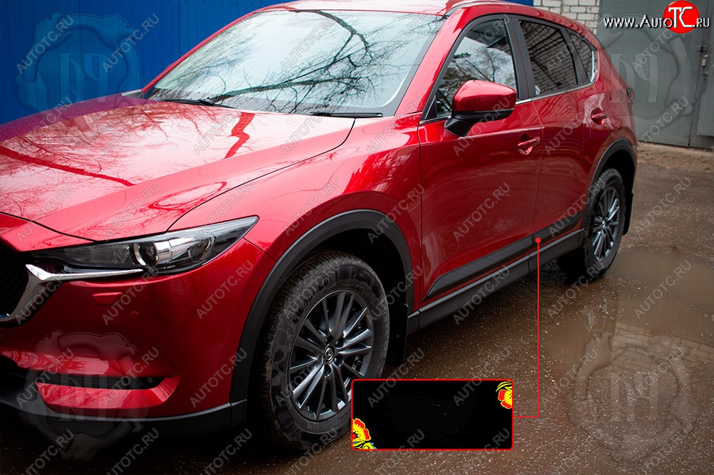 1 339 р. Передний левый молдинг на дверь Русская Артель  Mazda CX-5  KF (2016-2025) (Поверхность глянец, Неокрашенный)  с доставкой в г. Кемерово