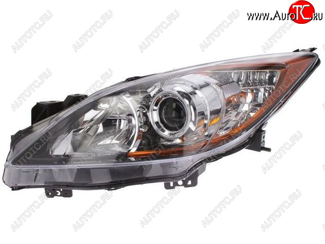 8 849 р. Левая фара передняя (чёрная, под корректор, линза) BodyParts Mazda 3/Axela BL дорестайлинг седан (2009-2011)  с доставкой в г. Кемерово