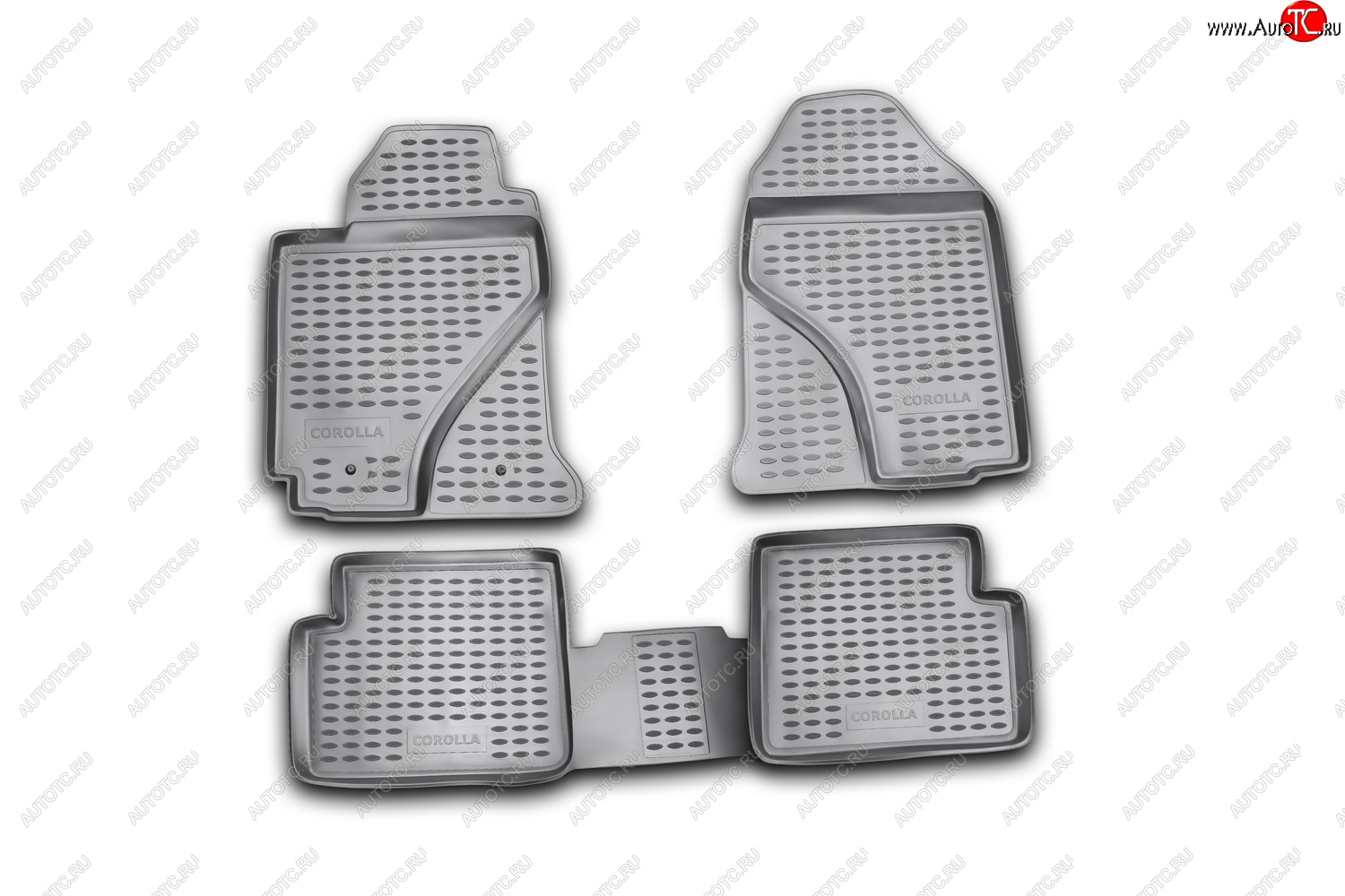 7 499 р. Коврики в салон TOYOTA Corolla 062002-2007, 4 шт. (полиуретан, серые)  Тойота Королла Element nlc.48.03.211k  с доставкой в г. Кемерово