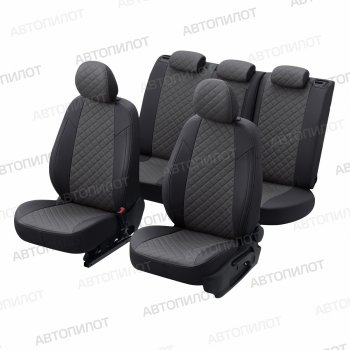 14 249 р. Чехлы на сиденья (экокожа, 5 мест ЗСиС 40/60) Автопилот Ромб CITROEN Berlingo M59 рестайлинг (2002-2012) (черный/темно-серый)  с доставкой в г. Кемерово. Увеличить фотографию 5