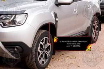 1 309 р. Передняя левая накладка на колесные арки Вариант 2 Русская Артель  Renault Duster  HM (2021-2024) рестайлинг (Поверхность текстурная)  с доставкой в г. Кемерово. Увеличить фотографию 2