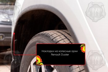 1 189 р. Задняя правая накладка на колесные арки Вариант 2 Русская Артель  Renault Duster  HM (2021-2024) рестайлинг (Поверхность текстурная)  с доставкой в г. Кемерово. Увеличить фотографию 1