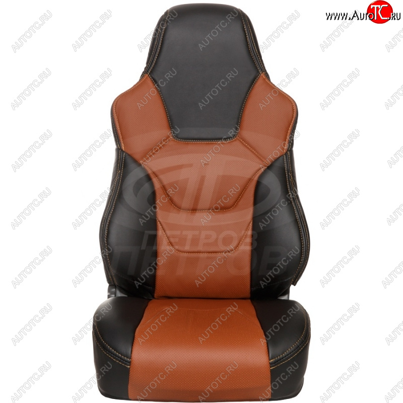 6 799 р. Комплект универсальных чехлов (экокожа, малый размер) ПЕТРОВ R.SPORT S   (черный/паприка)  с доставкой в г. Кемерово