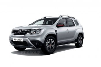 18 089 р. Защита порогов (прямая, Ø63 мм) Petroil Tuning  Renault Duster  HM (2021-2024) рестайлинг (полированная нержавейка)  с доставкой в г. Кемерово. Увеличить фотографию 1