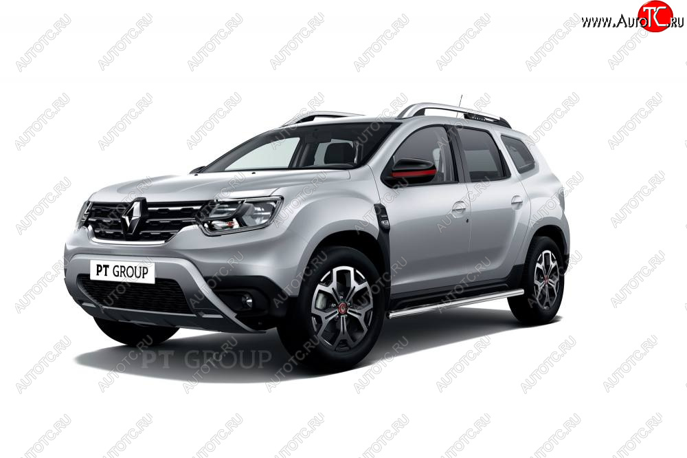 18 089 р. Защита порогов (прямая, Ø63 мм) Petroil Tuning  Renault Duster  HM (2021-2024) рестайлинг (полированная нержавейка)  с доставкой в г. Кемерово