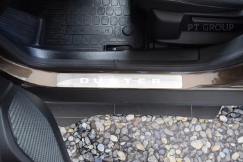 2 889 р. Пороги накладки Petroil Tuning  Renault Duster  HM (2021-2024) рестайлинг (полированная нержавейка)  с доставкой в г. Кемерово. Увеличить фотографию 2