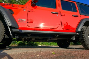 73 659 р. Защита порогов с подножкой РИФ Jeep Wrangler JL 3 дв. дорестайлинг (2018-2024)  с доставкой в г. Кемерово. Увеличить фотографию 4
