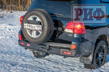122 999 р. Бампер силовой задний РИФ  Toyota Land Cruiser  200 (2007-2012) дорестайлинг (с квадратом под фаркоп, калиткой, фонарями, подсветкой номера)  с доставкой в г. Кемерово. Увеличить фотографию 2