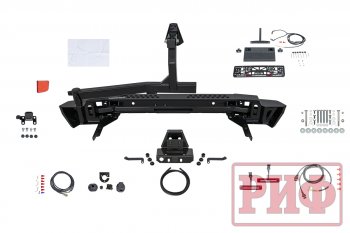 122 999 р. Бампер силовой задний РИФ  Toyota Land Cruiser  200 (2007-2012) дорестайлинг (с квадратом под фаркоп, калиткой, фонарями, подсветкой номера)  с доставкой в г. Кемерово. Увеличить фотографию 5