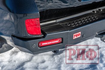 122 999 р. Бампер силовой задний РИФ  Toyota Land Cruiser  200 (2012-2015) 1-ый рестайлинг ( с квадратом под фаркоп, калиткой, фонарями, подсветкой номера)  с доставкой в г. Кемерово. Увеличить фотографию 6