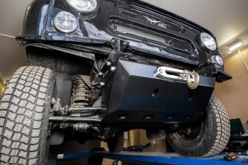 23 379 р. Площадка для скрытой установки лебёдки под штатный бампер с защитой рулевых тяг РИФ  Уаз 315195 Хантер (2003-2025)  с доставкой в г. Кемерово. Увеличить фотографию 10