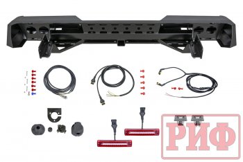 55 269 р. Бампер задний силовой РИФ Isuzu D-Max RT85 ExtendedCab дорестайлинг (2011-2017) (С квадратом под фаркоп и фонарями, стандарт)  с доставкой в г. Кемерово. Увеличить фотографию 4