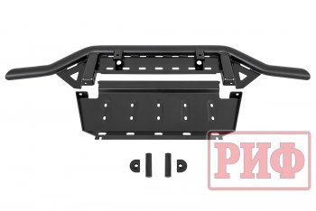 43 999 р. Бампер передний силовой РИФ  Mitsubishi Pajero ( 4 V90,  4 V80) (2006-2020) дорестайлинг, дорестайлинг, 1-ый рестайлинг, 3 дв. 1-ый рестайлинг, 2-ой рестайлинг (Под площадку для лебёдки RIFPJR-30000 с защитой радиатора)  с доставкой в г. Кемерово. Увеличить фотографию 9