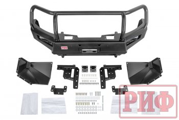 66 999 р. Бампер передний силовой РИФ  Mitsubishi Pajero Sport  QE (2015-2021) дорестайлинг (С дополнительными фарами, защитной дугой и защитой бачка омывателя)  с доставкой в г. Кемерово. Увеличить фотографию 8