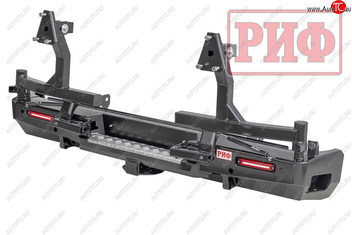114 999 р. Бампер силовой задний РИФ  Toyota Tundra  XK50 (2007-2013) дорестайлинг, 1-ый рестайлинг (с квадратом под фаркоп, 2-мя калитками, фонарями, подсветкой номера)  с доставкой в г. Кемерово
