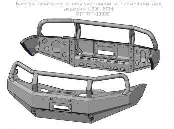 61 999 р. Бампер передний силовой РИФ  Mitsubishi L200  4 - Pajero Sport  PB (С защитной дугой и защитой бачка омывателя)  с доставкой в г. Кемерово. Увеличить фотографию 4