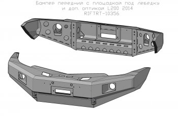 57 999 р. Бампер передний силовой РИФ  Mitsubishi L200  4 - Pajero Sport  PB (С дополнительными фарами и защитой бачка омывателя)  с доставкой в г. Кемерово. Увеличить фотографию 4