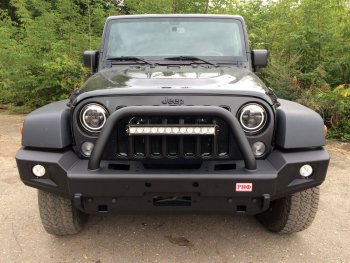 60 999 р. Бампер силовой передний РИФ  Jeep Wrangler  JK (2006-2010) 3 дв. дорестайлинг (с доп. фарами и центральной защитной дугой)  с доставкой в г. Кемерово. Увеличить фотографию 3
