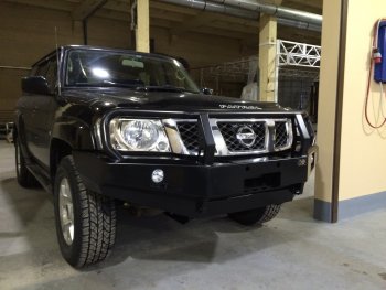 60 999 р. Бампер передний силовой РИФ  Nissan Patrol  5 (2004-2010) Y61 2-ой рестайлинг (С дополнительными фарами и защитной дугой)  с доставкой в г. Кемерово. Увеличить фотографию 4