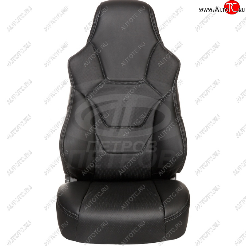 5 599 р. Чехлы (экокожа, base/classic, 60/40) ПЕТРОВ R.SPORT  Hyundai Solaris  RBr (2010-2017), KIA Rio  3 QB (2011-2017) (черный/черный)  с доставкой в г. Кемерово