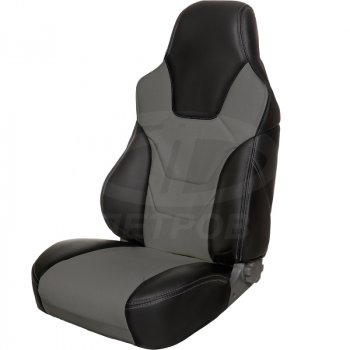 5 599 р. Чехлы (экокожа, base/classic, 60/40) ПЕТРОВ R.SPORT  Hyundai Solaris  RBr (2010-2017), KIA Rio  3 QB (2011-2017) (черный/серый)  с доставкой в г. Кемерово. Увеличить фотографию 2