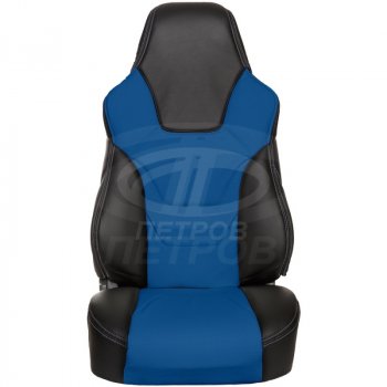 Чехлы (экокожа, base/classic, 60/40) ПЕТРОВ R.SPORT Hyundai Solaris  RBr (2010-2017), KIA Rio  3 QB (2011-2017) (черный/синий)
