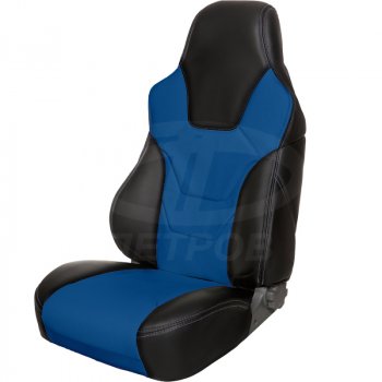 5 599 р. Чехлы (экокожа, base/classic, 60/40) ПЕТРОВ R.SPORT  Hyundai Solaris  RBr (2010-2017), KIA Rio  3 QB (2011-2017) (черный/синий)  с доставкой в г. Кемерово. Увеличить фотографию 2
