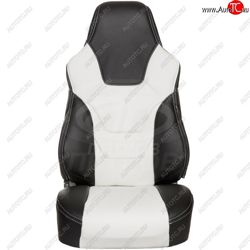 5 599 р. Чехлы (экокожа, base/classic, 60/40) ПЕТРОВ R.SPORT  Hyundai Solaris  RBr (2010-2017), KIA Rio  3 QB (2011-2017) (черный/белый)  с доставкой в г. Кемерово
