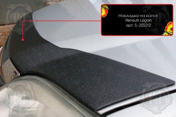 1 899 р. Декоративная накладка на капот Русская Артель  Renault Logan  1 (2010-2016) рестайлинг (Поверхность текстурная)  с доставкой в г. Кемерово. Увеличить фотографию 2