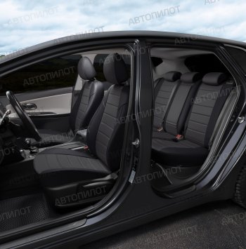 8 249 р. Чехлы на сиденья (экокожа/алькантара, ЗСиС 40/60, до 2013 г.в.) Автопилот Лада 2123 (Нива Шевроле) 1 рестайлинг (2009-2020) (черный/темно-серый)  с доставкой в г. Кемерово. Увеличить фотографию 7