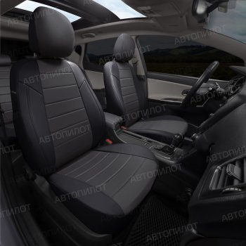 8 249 р. Чехлы на сиденья (экокожа/алькантара, ЗСиС 40/60, до 2013 г.в.) Автопилот Лада 2123 (Нива Шевроле) 1 рестайлинг (2009-2020) (черный/темно-серый)  с доставкой в г. Кемерово. Увеличить фотографию 6