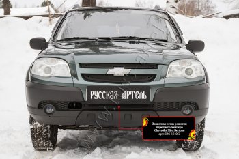 Защитная сетка решетки переднего бампера Русская Артель Chevrolet Niva  2123 (2009-2020), Лада 2123 (Нива Шевроле) (2009-2020) (Поверхность текстурная)