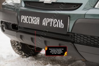 1 299 р. Защитная сетка решетки переднего бампера Русская Артель  Chevrolet Niva  2123 (2009-2020), Лада 2123 (Нива Шевроле) (2009-2020) (Поверхность текстурная)  с доставкой в г. Кемерово. Увеличить фотографию 3